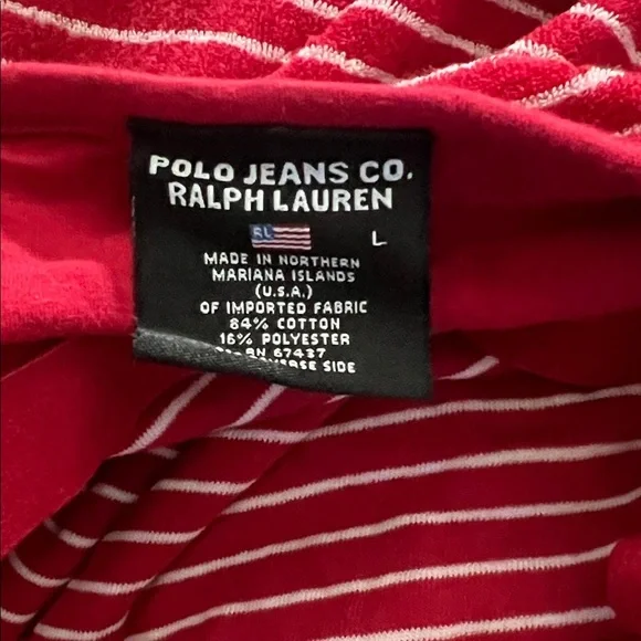 NWT polo jeans Red Striped Halter Top size L - Picture 3 of 6
